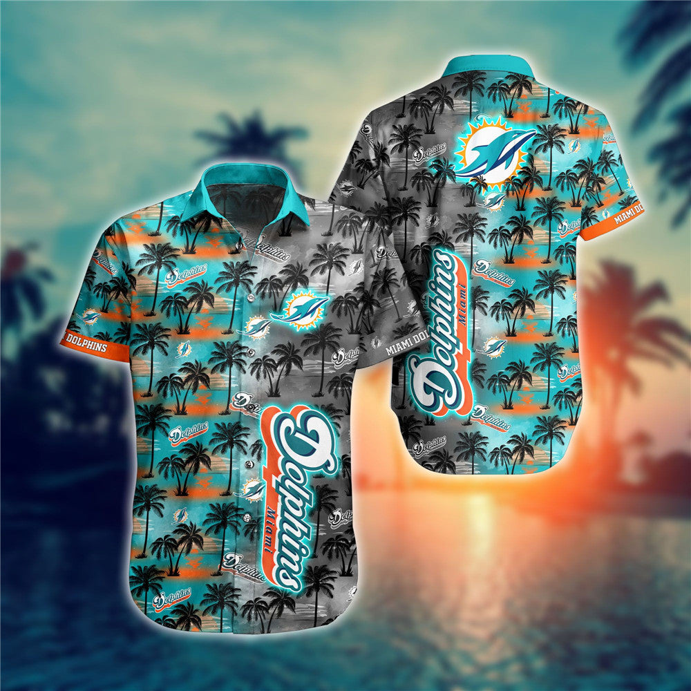 NFL Miami Dolphins Hawaiian Shirt Palm Tree Pattern nfl miami dolphins hawaiian shirt palm tree pattern 6469 uq3oq