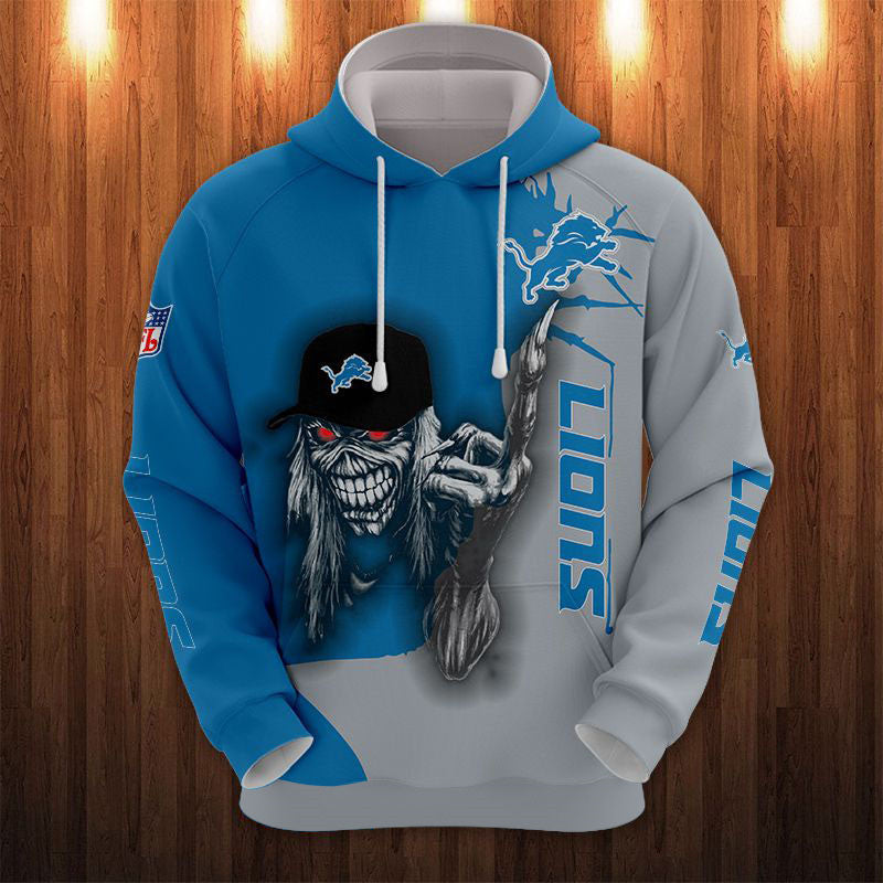 NFL Printed Iron Maiden Detroit Lions Zip Up Hoodies Pullover Hoodies  nfl printed iron maiden detroit lions zip up hoodies pullover hoodies 7875 l2dln