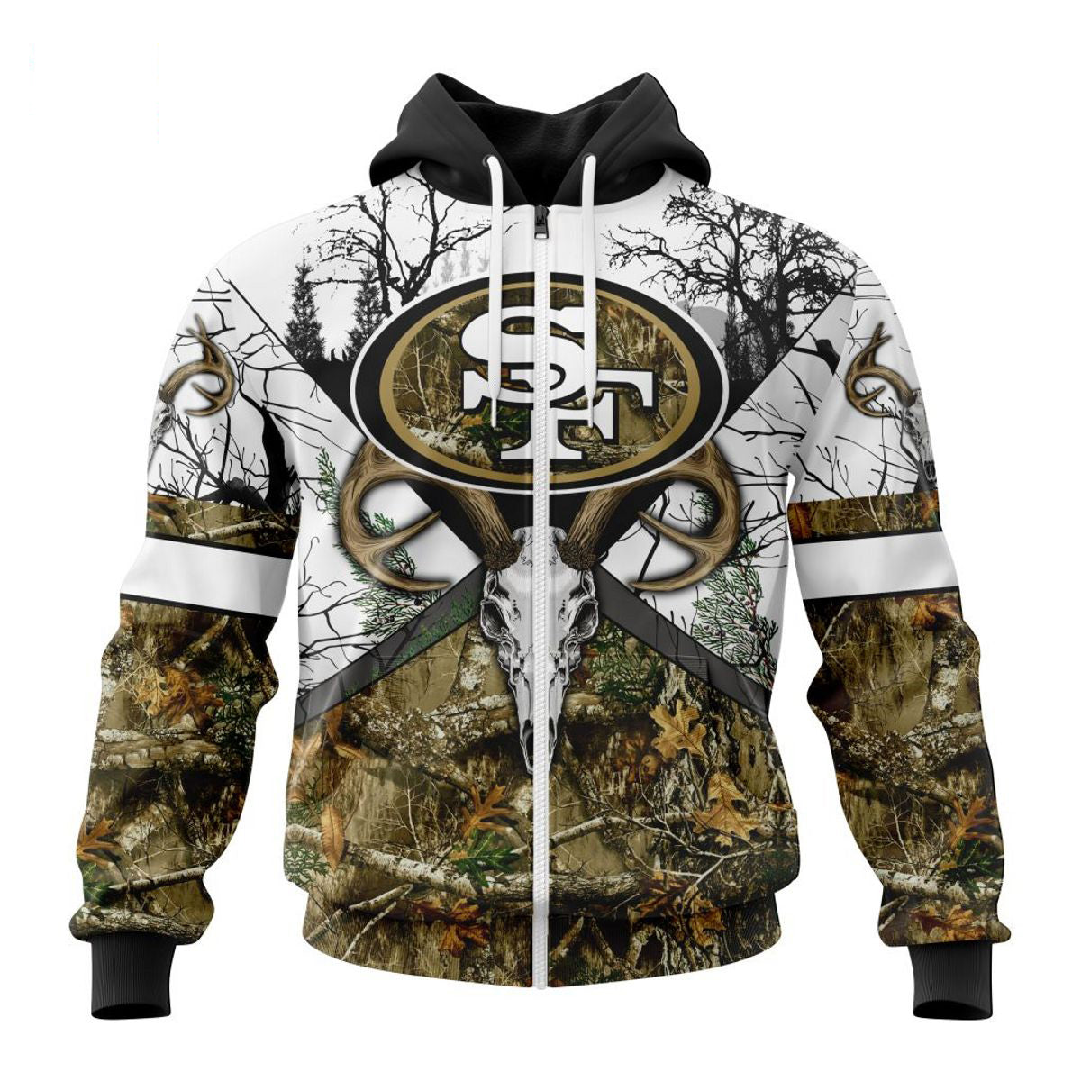 NFL Printed Realtree Camo San Francisco 49ers Hoodie Custom Name & Number nfl printed realtree camo san francisco 49ers hoodie custom name %26 number 1192
