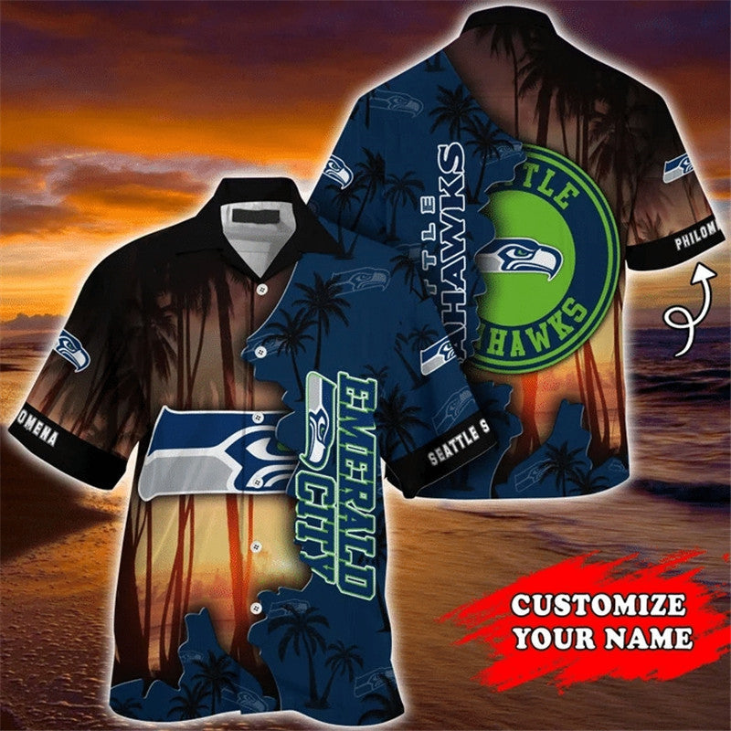 NFL Seattle Seahawks Hawaiian Shirt Customize Your Name nfl seattle seahawks hawaiian shirt customize your name 3641 gpqcp