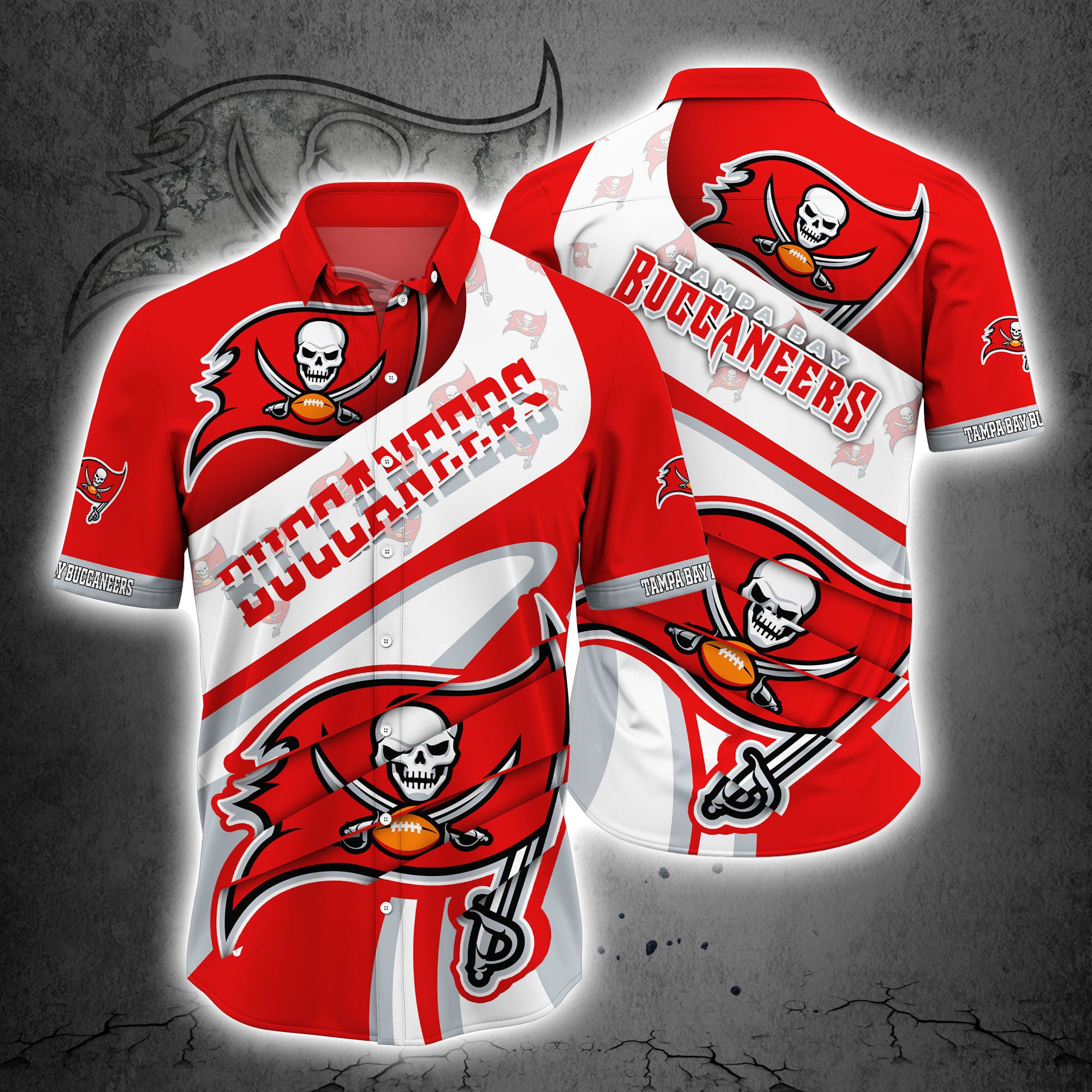 NFL Tampa Bay Buccaneers Button Up Shirt Short Sleeve Big Logo nfl tampa bay buccaneers button up shirt short sleeve big logo 1051 jsldz