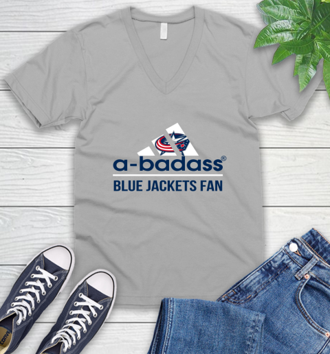 NHL A Badass Columbus Blue Jackets Fan Adidas Hockey Sports V-Neck T-Shirt nhl a badass columbus blue jackets fan adidas hockey sports v neck t shirt 5085 kfrrj
