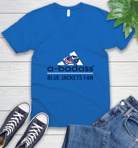 NHL A Badass Columbus Blue Jackets Fan Adidas Hockey Sports V-Neck T-Shirt nhl a badass columbus blue jackets fan adidas hockey sports v neck t shirt 5982 hfcza