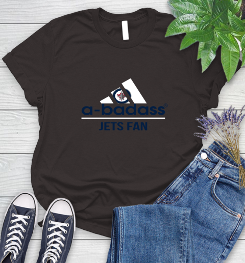 NHL A Badass Winnipeg Jets Fan Adidas Hockey Sports Women's T-Shirt nhl a badass winnipeg jets fan adidas hockey sports womens t shirt 1390