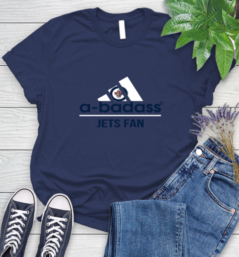 NHL A Badass Winnipeg Jets Fan Adidas Hockey Sports Women's T-Shirt nhl a badass winnipeg jets fan adidas hockey sports womens t shirt 6277