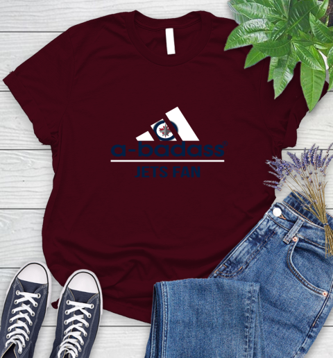 NHL A Badass Winnipeg Jets Fan Adidas Hockey Sports Women's T-Shirt nhl a badass winnipeg jets fan adidas hockey sports womens t shirt 6428