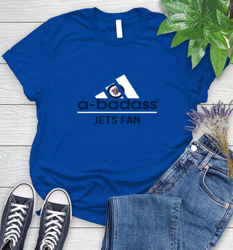 NHL A Badass Winnipeg Jets Fan Adidas Hockey Sports Women's T-Shirt nhl a badass winnipeg jets fan adidas hockey sports womens t shirt 6871 sjpld