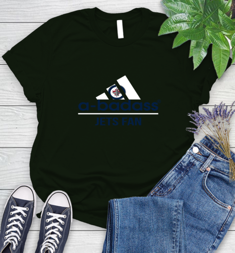 NHL A Badass Winnipeg Jets Fan Adidas Hockey Sports Women's T-Shirt nhl a badass winnipeg jets fan adidas hockey sports womens t shirt 7405 cc68p