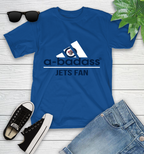 NHL A Badass Winnipeg Jets Fan Adidas Hockey Sports Youth T-Shirt nhl a badass winnipeg jets fan adidas hockey sports youth t shirt 1267 byc4f