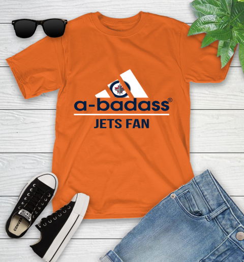 NHL A Badass Winnipeg Jets Fan Adidas Hockey Sports Youth T-Shirt nhl a badass winnipeg jets fan adidas hockey sports youth t shirt 2408 dg7au