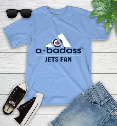 NHL A Badass Winnipeg Jets Fan Adidas Hockey Sports Youth T-Shirt nhl a badass winnipeg jets fan adidas hockey sports youth t shirt 3284 5o4di
