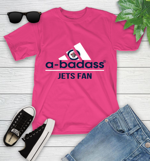 NHL A Badass Winnipeg Jets Fan Adidas Hockey Sports Youth T-Shirt nhl a badass winnipeg jets fan adidas hockey sports youth t shirt 5812 mooq1