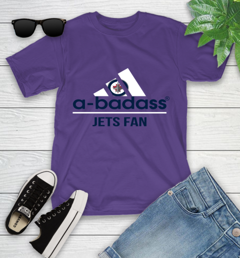 NHL A Badass Winnipeg Jets Fan Adidas Hockey Sports Youth T-Shirt nhl a badass winnipeg jets fan adidas hockey sports youth t shirt 5930 80uhq