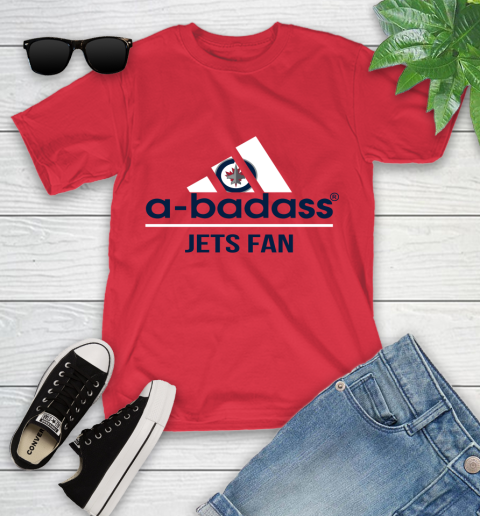 NHL A Badass Winnipeg Jets Fan Adidas Hockey Sports Youth T-Shirt nhl a badass winnipeg jets fan adidas hockey sports youth t shirt 7260 ja4pb