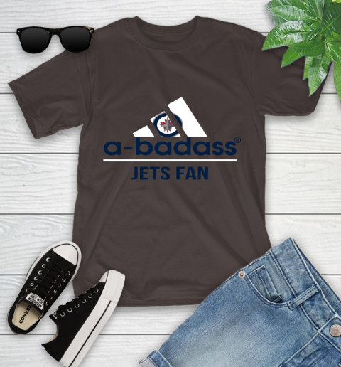 NHL A Badass Winnipeg Jets Fan Adidas Hockey Sports Youth T-Shirt nhl a badass winnipeg jets fan adidas hockey sports youth t shirt 8810