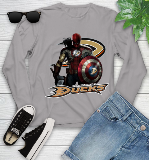 NHL Captain America Thor Spider Man Hawkeye Avengers Endgame Hockey Anaheim Ducks Youth Long Sleeve nhl captain america thor spider man hawkeye avengers endgame hockey anaheim ducks youth long sleeve 7223 vyyj2