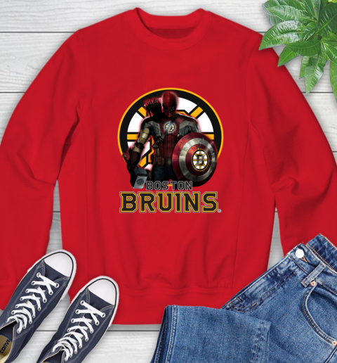 NHL Captain America Thor Spider Man Hawkeye Avengers Endgame Hockey Boston Bruins Sweatshirt nhl captain america thor spider man hawkeye avengers endgame hockey boston bruins sweatshirt 1806 tpqef