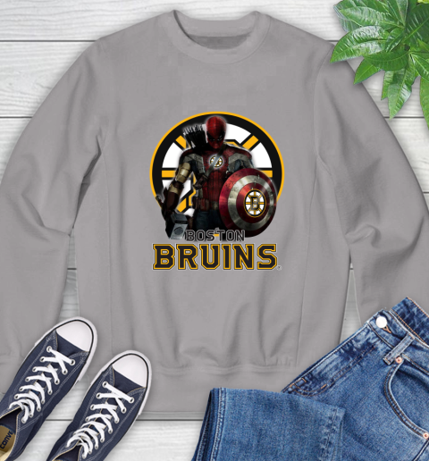 NHL Captain America Thor Spider Man Hawkeye Avengers Endgame Hockey Boston Bruins Sweatshirt nhl captain america thor spider man hawkeye avengers endgame hockey boston bruins sweatshirt 7928 fccsj
