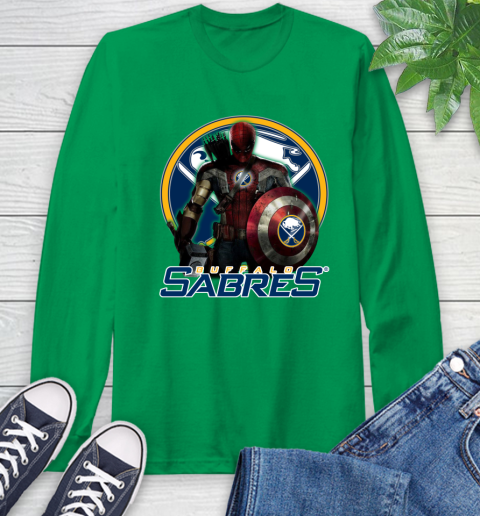 NHL Captain America Thor Spider Man Hawkeye Avengers Endgame Hockey Buffalo Sabres Long Sleeve T-Shirt nhl captain america thor spider man hawkeye avengers endgame hockey buffalo sabres long sleeve t shirt 9361 ebjlk
