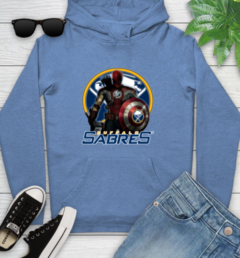 NHL Captain America Thor Spider Man Hawkeye Avengers Endgame Hockey Buffalo Sabres Youth Hoodie nhl captain america thor spider man hawkeye avengers endgame hockey buffalo sabres youth hoodie 5815 8io92