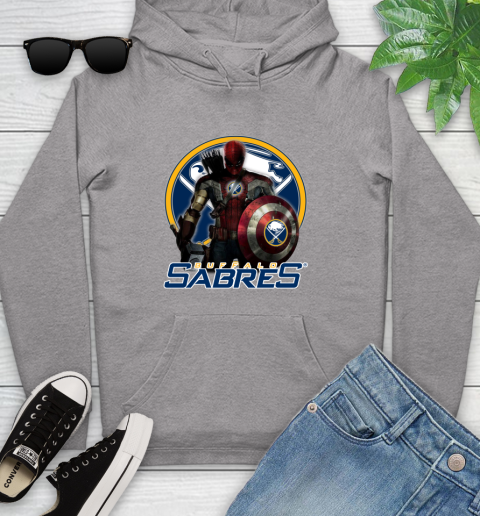 NHL Captain America Thor Spider Man Hawkeye Avengers Endgame Hockey Buffalo Sabres Youth Hoodie nhl captain america thor spider man hawkeye avengers endgame hockey buffalo sabres youth hoodie 5896