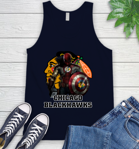 NHL Captain America Thor Spider Man Hawkeye Avengers Endgame Hockey Chicago Blackhawks Tank Top nhl captain america thor spider man hawkeye avengers endgame hockey chicago blackhawks tank top 2911 vwsrp