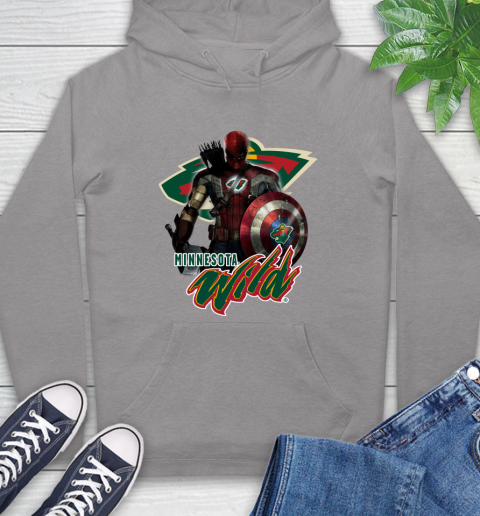 NHL Captain America Thor Spider Man Hawkeye Avengers Endgame Hockey Minnesota Wild Hoodie nhl captain america thor spider man hawkeye avengers endgame hockey minnesota wild hoodie 4762 vnbbk