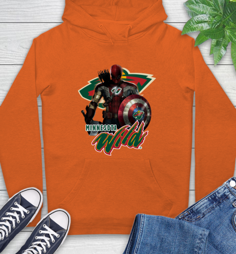 NHL Captain America Thor Spider Man Hawkeye Avengers Endgame Hockey Minnesota Wild Hoodie nhl captain america thor spider man hawkeye avengers endgame hockey minnesota wild hoodie 7973 1maga