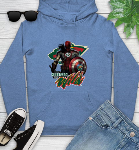 NHL Captain America Thor Spider Man Hawkeye Avengers Endgame Hockey Minnesota Wild Youth Hoodie nhl captain america thor spider man hawkeye avengers endgame hockey minnesota wild youth hoodie 2627 ofqcl