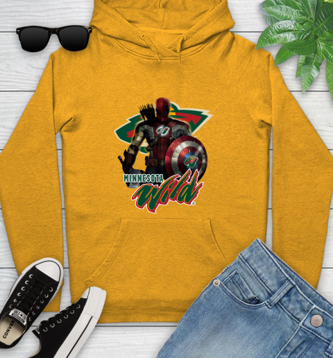 NHL Captain America Thor Spider Man Hawkeye Avengers Endgame Hockey Minnesota Wild Youth Hoodie nhl captain america thor spider man hawkeye avengers endgame hockey minnesota wild youth hoodie 5099 vbuy6