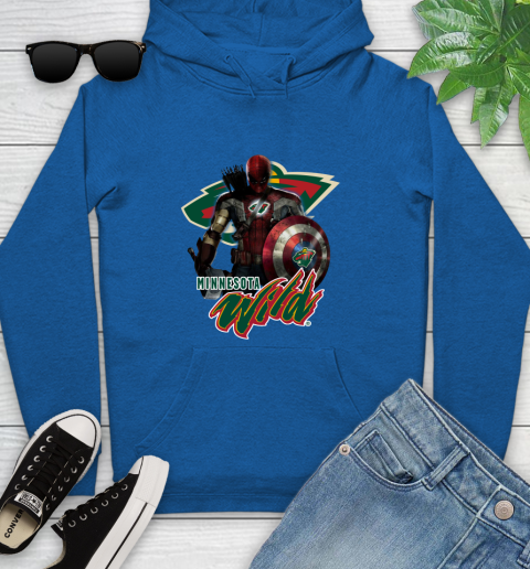 NHL Captain America Thor Spider Man Hawkeye Avengers Endgame Hockey Minnesota Wild Youth Hoodie nhl captain america thor spider man hawkeye avengers endgame hockey minnesota wild youth hoodie 6950 u5niu