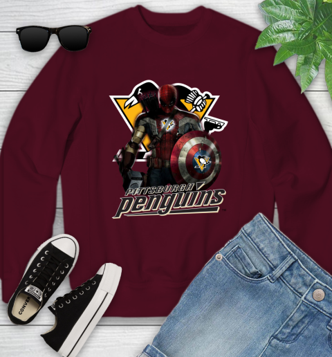 NHL Captain America Thor Spider Man Hawkeye Avengers Endgame Hockey Pittsburgh Penguins Youth Sweatshirt nhl captain america thor spider man hawkeye avengers endgame hockey pittsburgh penguins youth sweatshirt 2998 etlzi