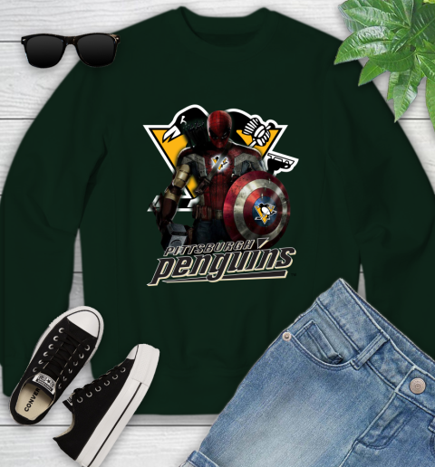 NHL Captain America Thor Spider Man Hawkeye Avengers Endgame Hockey Pittsburgh Penguins Youth Sweatshirt nhl captain america thor spider man hawkeye avengers endgame hockey pittsburgh penguins youth sweatshirt 9085 whcn7