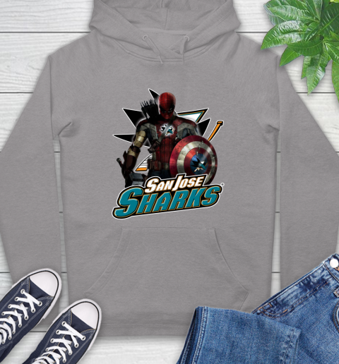 NHL Captain America Thor Spider Man Hawkeye Avengers Endgame Hockey San Jose Sharks Hoodie nhl captain america thor spider man hawkeye avengers endgame hockey san jose sharks hoodie 6298 pc4jo