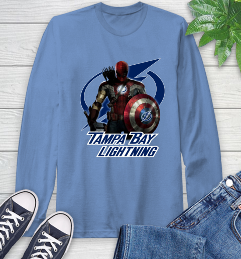NHL Captain America Thor Spider Man Hawkeye Avengers Endgame Hockey Tampa Bay Lightning Long Sleeve T-Shirt nhl captain america thor spider man hawkeye avengers endgame hockey tampa bay lightning long sleeve t shirt 2290 kt6rr