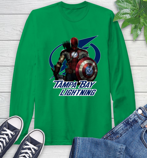NHL Captain America Thor Spider Man Hawkeye Avengers Endgame Hockey Tampa Bay Lightning Long Sleeve T-Shirt nhl captain america thor spider man hawkeye avengers endgame hockey tampa bay lightning long sleeve t shirt 2713 hyd2t