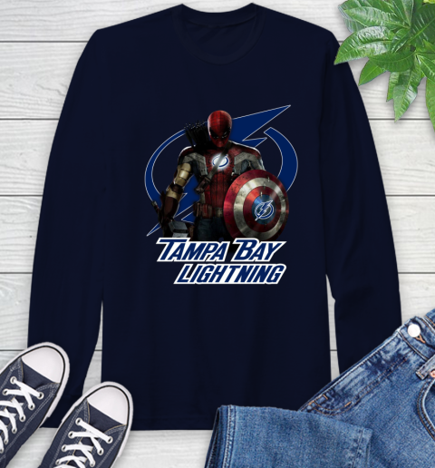 NHL Captain America Thor Spider Man Hawkeye Avengers Endgame Hockey Tampa Bay Lightning Long Sleeve T-Shirt nhl captain america thor spider man hawkeye avengers endgame hockey tampa bay lightning long sleeve t shirt 3356 hyp1a