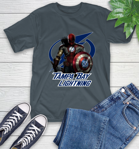 NHL Captain America Thor Spider Man Hawkeye Avengers Endgame Hockey Tampa Bay Lightning T-Shirt nhl captain america thor spider man hawkeye avengers endgame hockey tampa bay lightning t shirt 1184 iqy0c