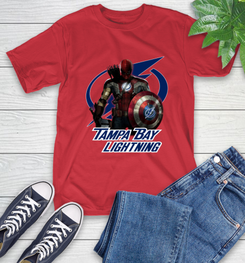 NHL Captain America Thor Spider Man Hawkeye Avengers Endgame Hockey Tampa Bay Lightning T-Shirt nhl captain america thor spider man hawkeye avengers endgame hockey tampa bay lightning t shirt 4690 s06vs