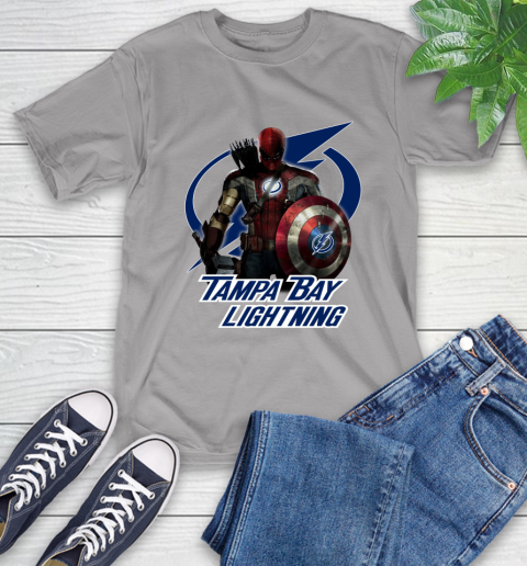 NHL Captain America Thor Spider Man Hawkeye Avengers Endgame Hockey Tampa Bay Lightning T-Shirt nhl captain america thor spider man hawkeye avengers endgame hockey tampa bay lightning t shirt 5521 jkmvd