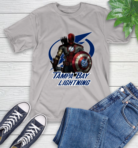 NHL Captain America Thor Spider Man Hawkeye Avengers Endgame Hockey Tampa Bay Lightning T-Shirt nhl captain america thor spider man hawkeye avengers endgame hockey tampa bay lightning t shirt 6014 n3q9q