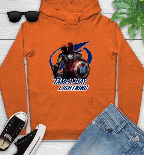 NHL Captain America Thor Spider Man Hawkeye Avengers Endgame Hockey Tampa Bay Lightning Youth Hoodie nhl captain america thor spider man hawkeye avengers endgame hockey tampa bay lightning youth hoodie 1511 bpnwo