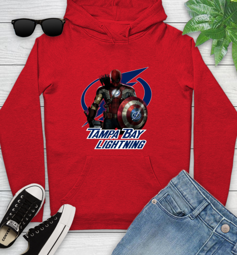NHL Captain America Thor Spider Man Hawkeye Avengers Endgame Hockey Tampa Bay Lightning Youth Hoodie nhl captain america thor spider man hawkeye avengers endgame hockey tampa bay lightning youth hoodie 2695 7murg