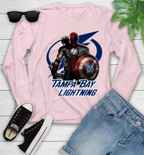 NHL Captain America Thor Spider Man Hawkeye Avengers Endgame Hockey Tampa Bay Lightning Youth Long Sleeve nhl captain america thor spider man hawkeye avengers endgame hockey tampa bay lightning youth long sleeve 6852