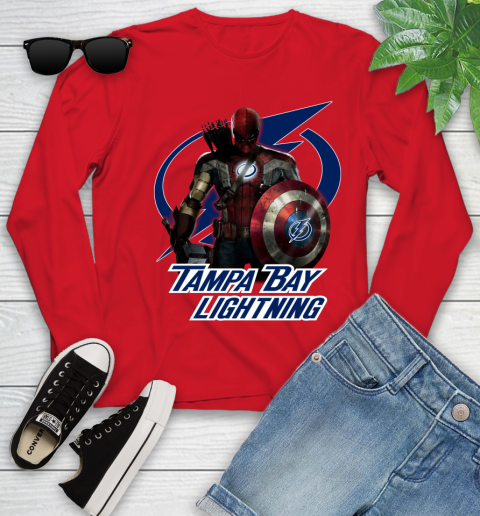 NHL Captain America Thor Spider Man Hawkeye Avengers Endgame Hockey Tampa Bay Lightning Youth Long Sleeve nhl captain america thor spider man hawkeye avengers endgame hockey tampa bay lightning youth long sleeve 9739 q1kqf