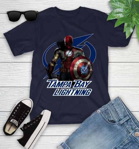 NHL Captain America Thor Spider Man Hawkeye Avengers Endgame Hockey Tampa Bay Lightning Youth T-Shirt nhl captain america thor spider man hawkeye avengers endgame hockey tampa bay lightning youth t shirt 4958 ah2q6