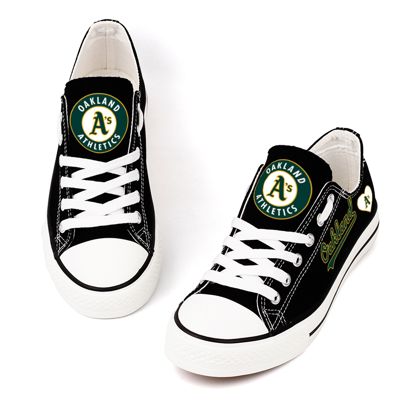 Oakland Athletics Limited Print MLB Baseball Fans Low Top Canvas Shoes Sport Sneakers T-DAC186H