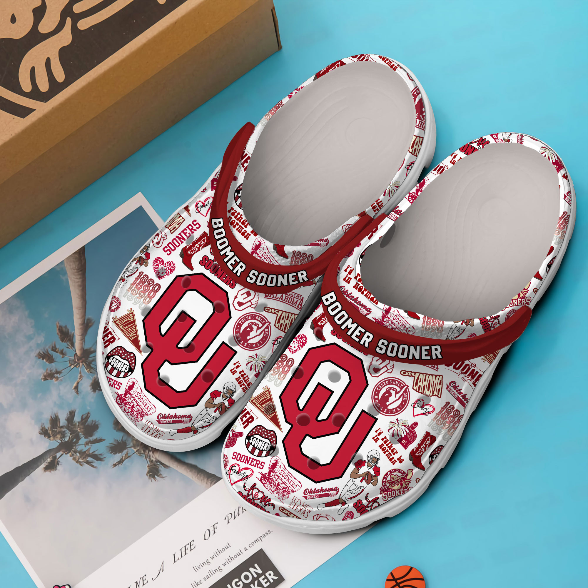 Oklahoma Sooners NCAA Sport Crocs Crocband Clogs Shoes for standing all