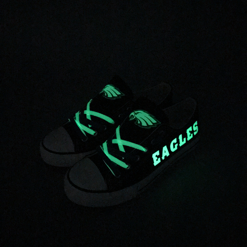 Philadelphia Eagles Limited Print NFL Football Fans Luminous Low Top Canvas Shoes Sport Sneakers T-DF01HY