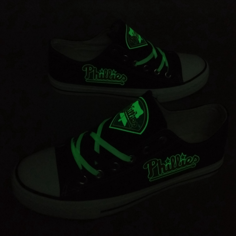 Philadelphia Phillies Limited Print MLB Baseball Fans Luminous Low Top Canvas Shoes Sport Sneakers T-DV291LY